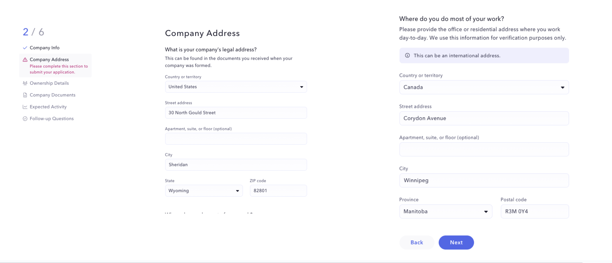 How to open a Mercury bank account company address