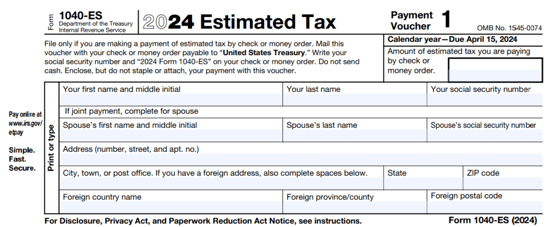 Guide to Calculating Quarterly Estimated Taxes: Form 1040-ES